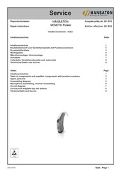 Hansaton Veneto Power Repair Instructions