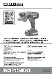Parkside PSBSA 20-LI B2 Translation Of The Original Instructions