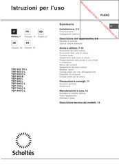 SCHOLTES TRP 646 O L Operating Instructions Manual