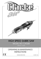 Clarke 3110426 Operating & Maintenance Instructions
