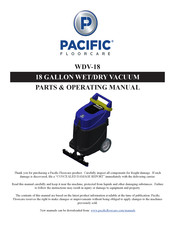 Pacific Floorcare WDV-18 Parts & Operating Manual