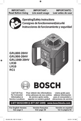 Bosch Model Grl1000-20hvk User Manual