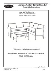 Royalcraft Almeria Rattan Corner Sofa Set Assembly Instructions Manual