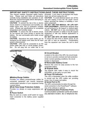 CyberPower CPS325SL Manual