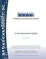 Broadcast Tools AT-1616L Installation And Operation Manual