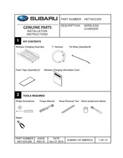 Subaru H671SXC200 Installation Instructions Manual