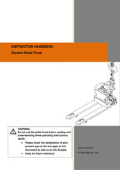 Noblelift PT E30 Instruction Handbook Manual