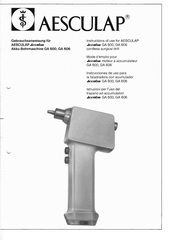 Aesculap Acculan GA 600 Instructions Of Use