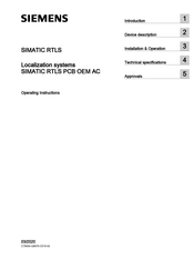 Siemens SIMATIC RTLS PCB OEM AC Operating Instructions Manual