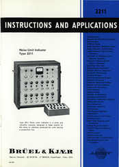 BRUEL & KJAER 2211 Instructions And Applications