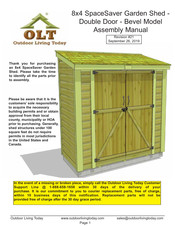 OLT 8x4 SpaceSaver Garden Shed Assembly Manual