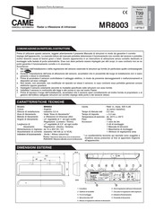 CAME MR8003 Quick Manual