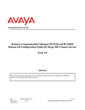 Avaya BCM 450 Configuration Manual
