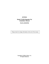 ZETRON 37-MAX Installation Manual
