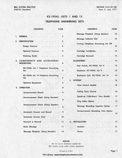 Bell KS-19245 List 13 Manual