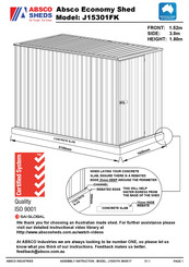Absco Sheds J15301FK Assembly Instruction Manual