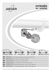 Jaeger 16030508 Fitting Instructions Manual
