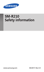 Samsung Gear 360 Safety Information Manual