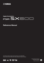 Yamaha PSR-SX600 Reference Manual