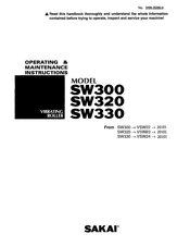 Sakai SW320 Operating & Maintenance Instructions