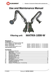 Klimawent 800O59 Use And Maintenance Manual
