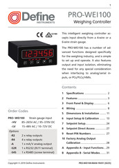 Define Instruments PRO-WEI100 Manual