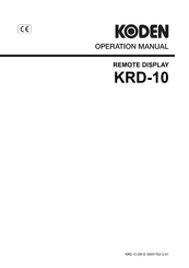 Koden KRD-10 Operation Manual