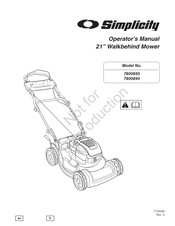 Simplicity 7800893 Operator's Manual