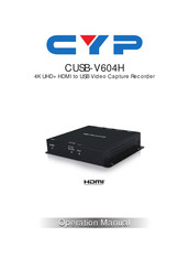 CYP CUSB-V604H Operation Manual