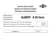 Atmos ALBERT E 80 Vario Operation And Maintenance Handbook