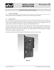 DXI MicroComm ACB-100 Installation Instructions Manual