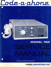 Ford Code-a-phone 700 Service Manual