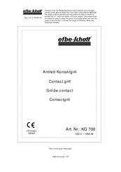 EFBE-SCHOTT KG 700 Manual
