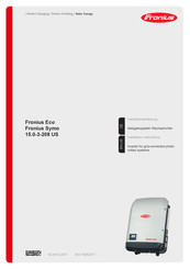 Fronius Symo 15.0-3-208 US Installation Instructions Manual