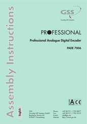 GSS Professional PADE 7006 Assembly Instructions Manual