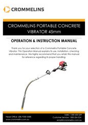 Crommelins PV45HRN Operation & Instruction Manual