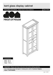 Heart Of House Kent glass display cabinet 541/7791 Assembly Instructions Manual