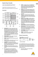 Behringer 305 EQ/MIXER/OUTPUT Quick Start Manual