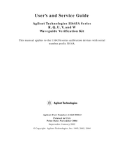 Agilent Technologies Q11645A User's And Service Manual