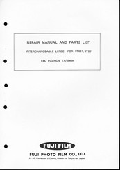 Fujifilm EBC FUJINON 1.4/50mm Repair Manual And Part List