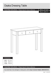 Argos Osaka Dressing Table 2281511 Assembly Instructions Manual