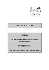 Optical Systems Design OSD2184P Operator's Manual