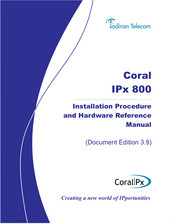 Tadiran Telecom Coral IPx 800X Installation Procedure And Hardware Reference Manual