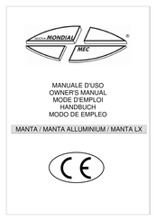 Nuova Mondial Mec MANTA Series Owner's Manual