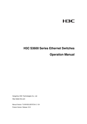 H3C S3600-28TP-SI Operation Manual
