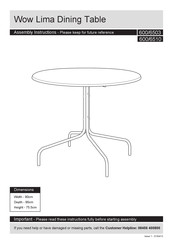 Argos Wow Lima 600/6503 Assembly Instructions Manual