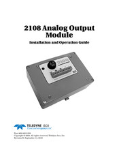 Teledyne 2108 Installation And Operation Manual