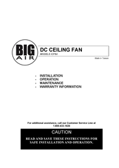 Big Air ICF84 Installation Operation Maintenance Warranty Manual