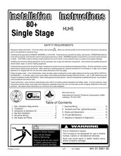 Tempstar H8UH5075B12 Installation Instructions Manual