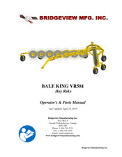 Bridgeview BALE KING VR581 Operator's & Parts Manual